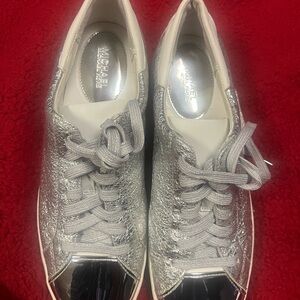 Michael Kors Metallic Silver Sneakers